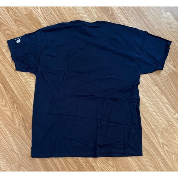 New England Patriots T-Shirt XL Jerzees Blue HiDensi-T Cotton Bud Light Logo New - Picture 7 of 8